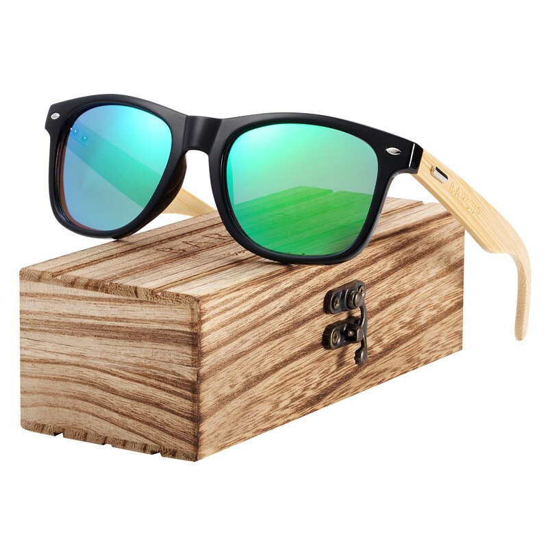 BARCUR Bamboo Sunglasses Men Women Travel Sun Glasses Vintage Wooden Leg Eyeglasses Fashion Sunglasses Male - KiwisLove