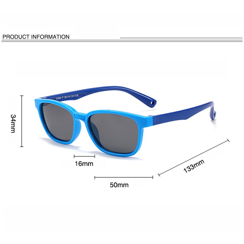 Kids Sunglasses Fashion Vintage Boys Girls Baby Children Sun Glasses UV400 Eyewear Cool Classic Sport Square Polarized Lens 8304 - KiwisLove