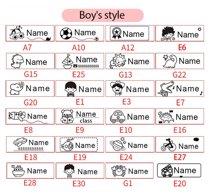 Kid Student Name Seal Custom Stamp Kindergarten Clothes Notebook Cute - KiwisLove