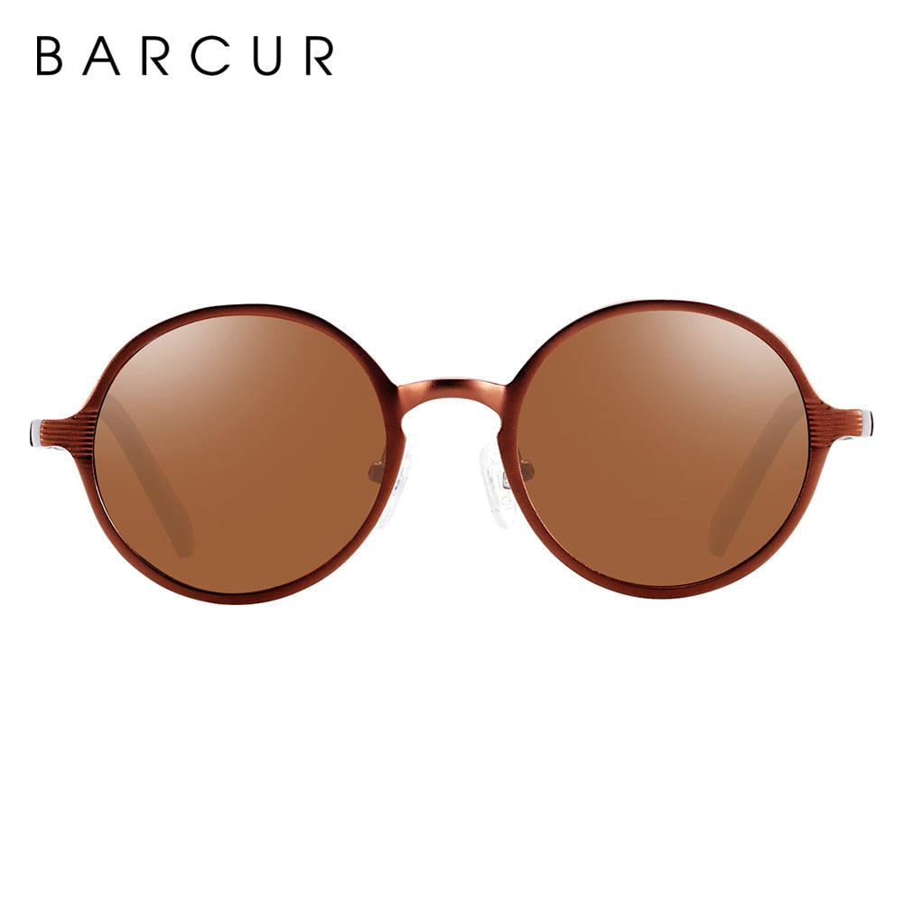 BARCUR Brand Light Weight Round Sunglasses Luxury Brand Men Glasses Retro Vintage Women Sun glasses - KiwisLove