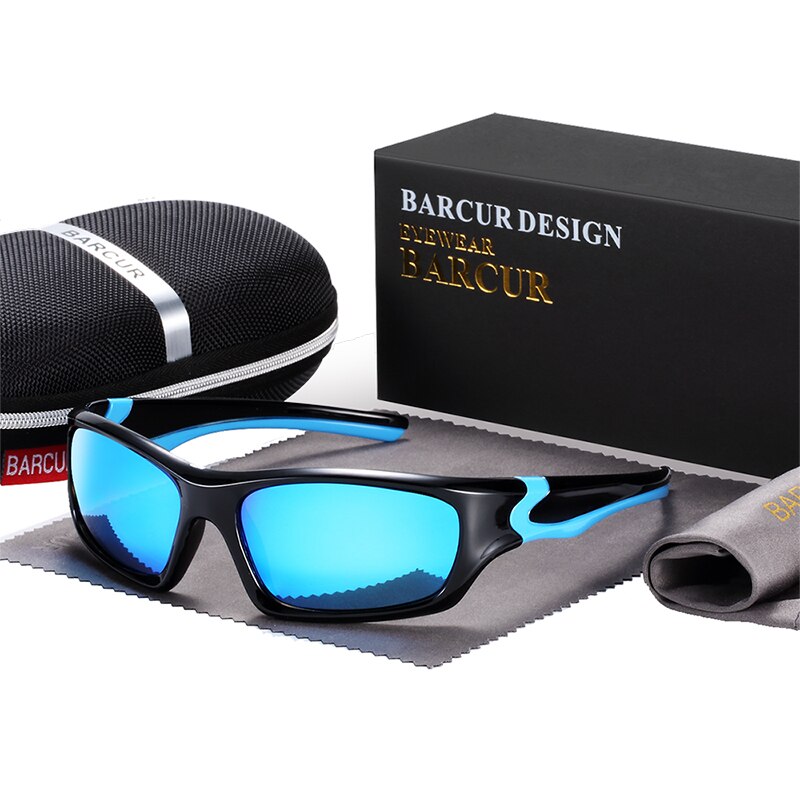 BARCUR TR90 Sport Trendy Sunglasses Men 2021 Polarized Sun Glasses Driving Fashion UV400 - KiwisLove