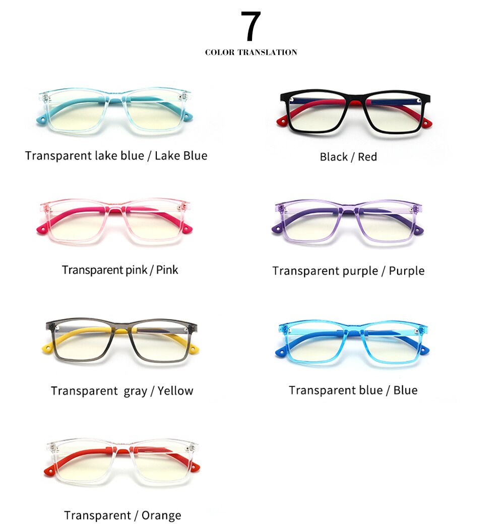 Brand Kids Glasses Anti Blue Light Blocking Boys Girls Square Ultralight Eyeglasses TR90 Optical Frames UV400 Eyewear 8500 - KiwisLove