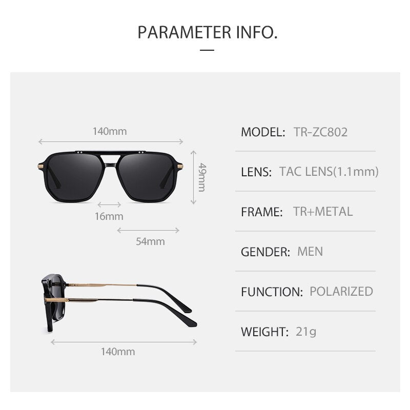 Sunglasses Men Outdoor Vintage TR Metal Sports Drive Polarized UV400 Lens Fashion Women Sun Glasses Eyewear For Male/Female 802 - KiwisLove