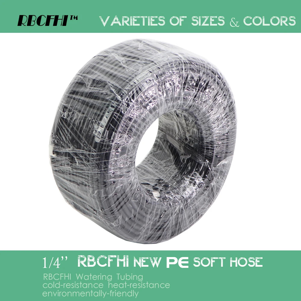 10-100m 1/4'' PE Tubing Water Pipe Low Pressure Misting System Hose ID 4mm OD 6.35mm 4/7mm Garden Irrigation Agriculture Tube