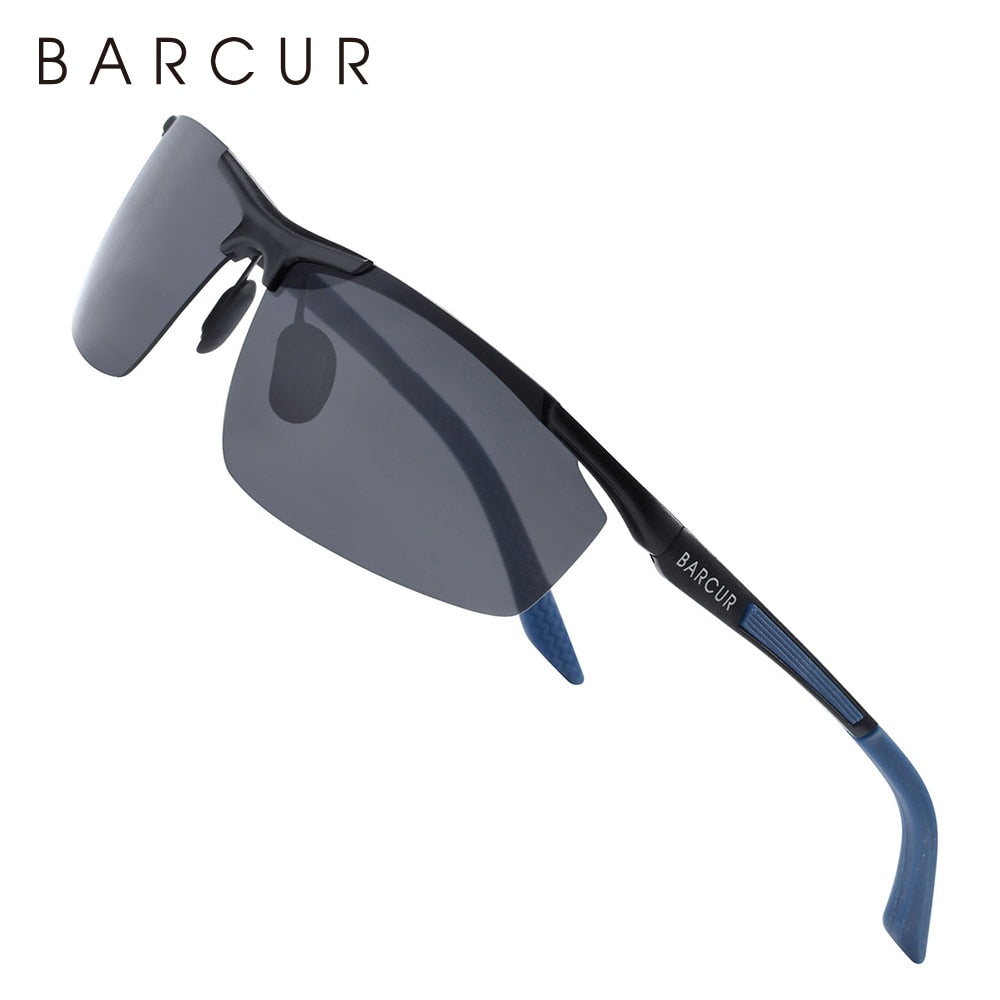 BARCUR Aluminum Magnesium Sports Polarized Sunglasses Men Mirror Sun Glasses Male oculos - KiwisLove