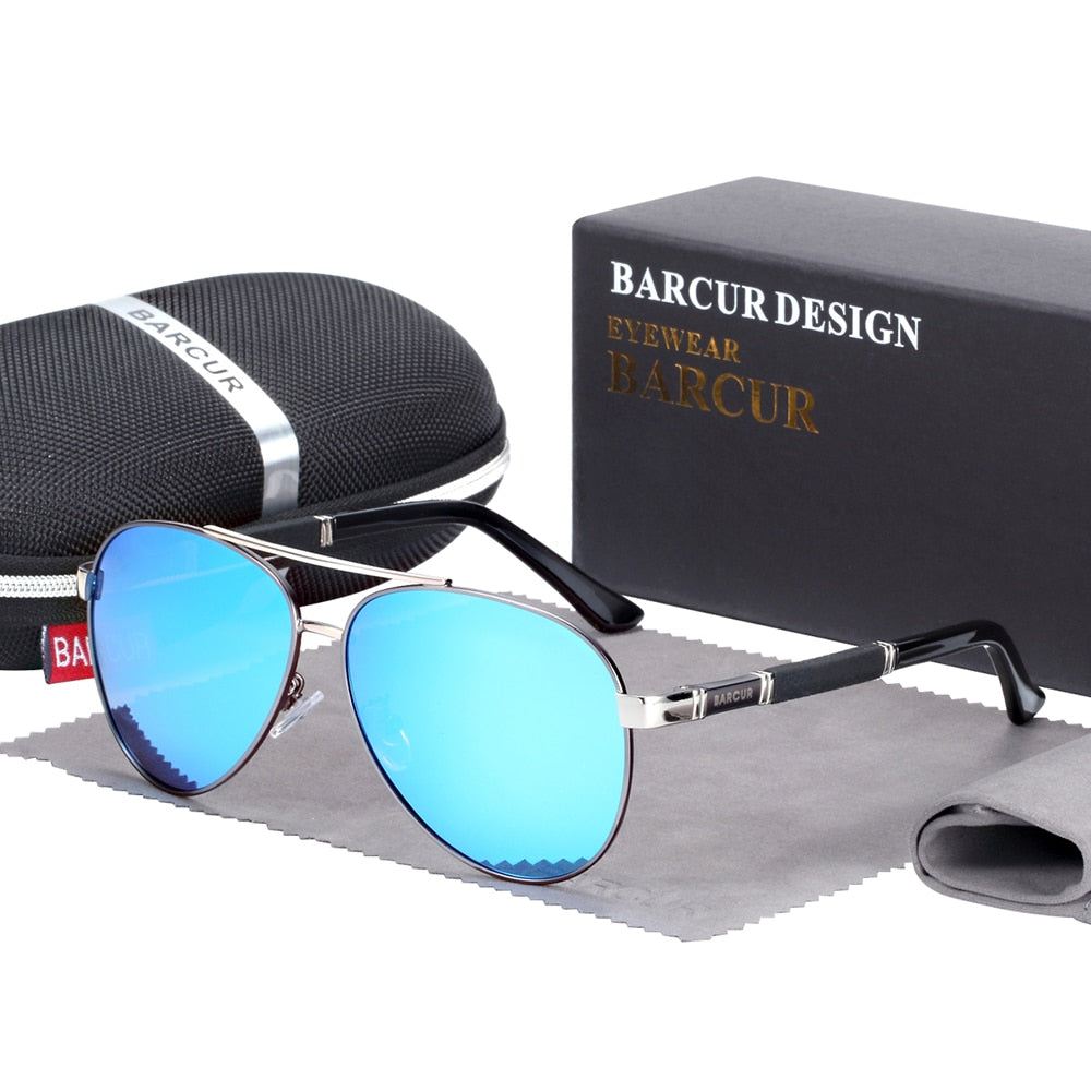 BARCUR Pilot Sunglasses Male Polarized Sun Glasses Men Sports Eyewear Lunette De Soleil Homme - KiwisLove