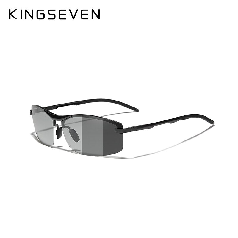 KINGSEVEN Updated Aluminum Photochromc Sunglasses Men Polarized Driving Chameleon Glasses Male Change Color Sun Glasses Eyewear - KiwisLove