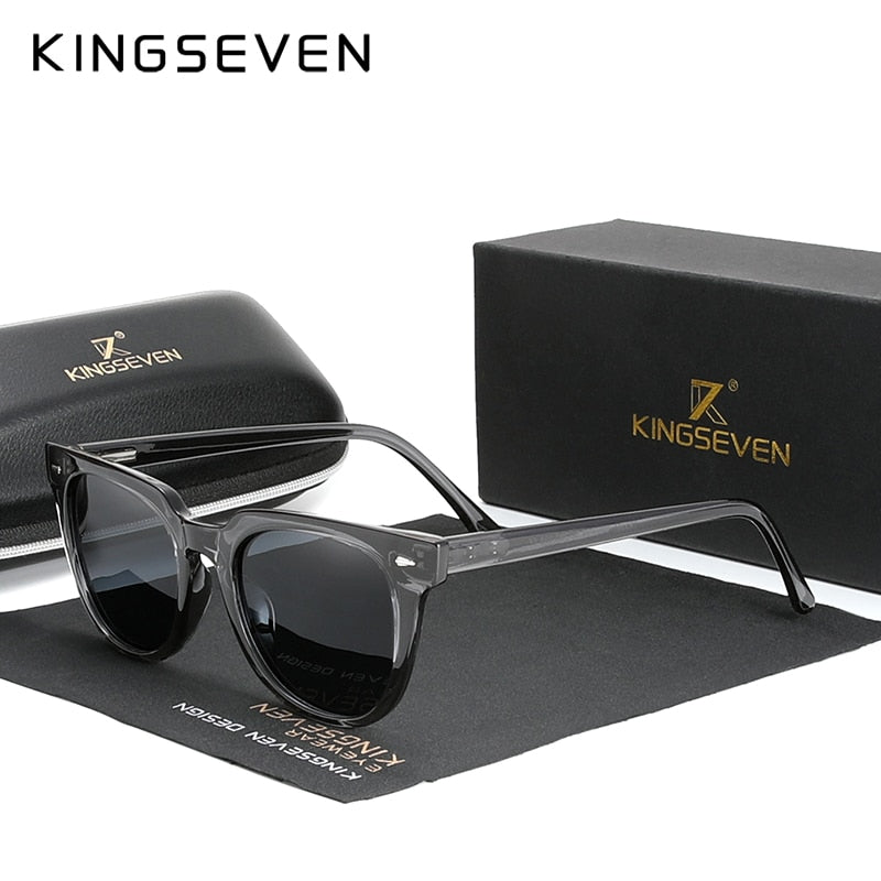 KINGSEVEN 2019 Polarized Square Sunglasses Men Women Zebra Wooden Frame Mirror Flat Lens Driving UV400 Eyewear - KiwisLove