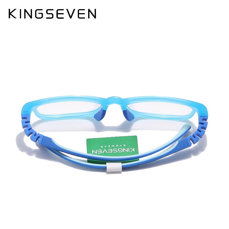 KINGSEVEN Children M Size 48mm  Glasses Anti-blue Square Blue Light Blocking Kids TR90 Flexible Computer Gaming Clear Eyewear - KiwisLove