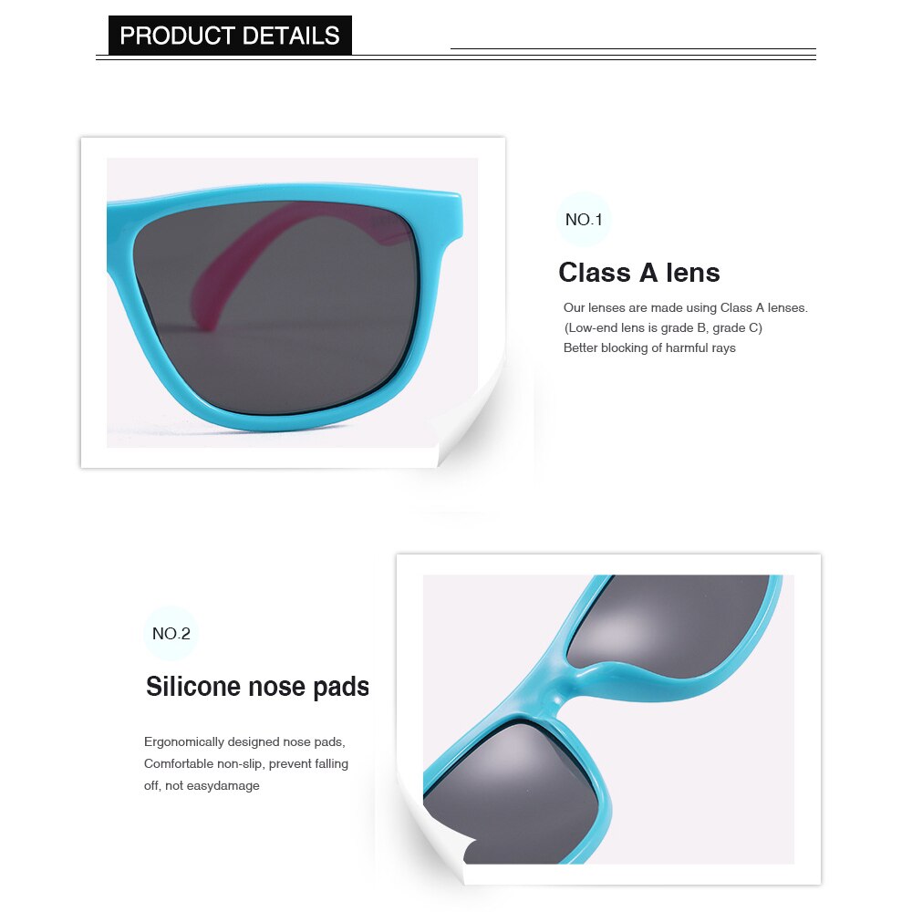 Children's Sun Glasses Polarized Lens Classic Sunglasses For Kids Babies Boy Girl Cute UV400 Protection Vintage Eyewear 8249 - KiwisLove