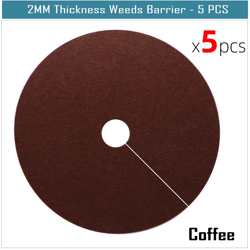 5pcs Garden Multicolor  Round Weeds Barrier Mats 2MM Thickness Degradable Fabric Tree Mulch Ring Inhibit Growth for the  Protect