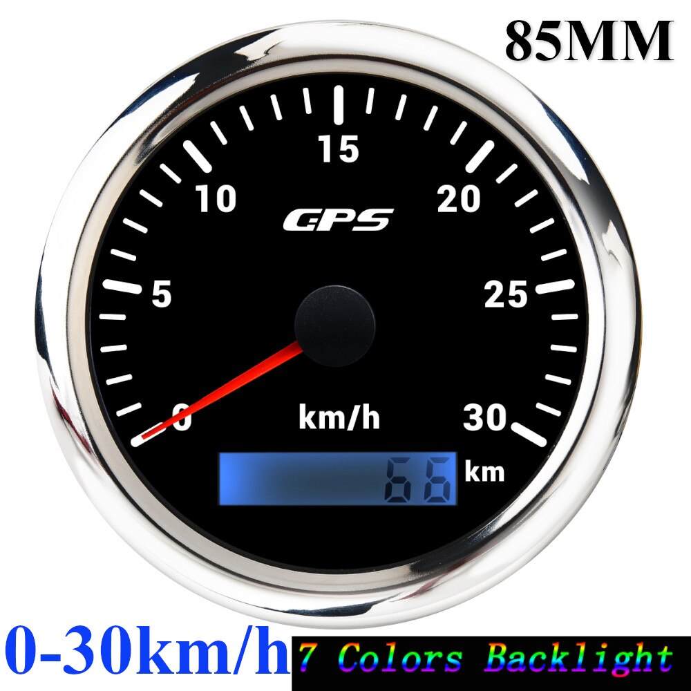 New GPS Speedometer 7 Color Backlight Motorcycle Car Boat Speed Meter 60 km/h 30 knots 120MPH Speedometers With GPS Sensor - KiwisLove