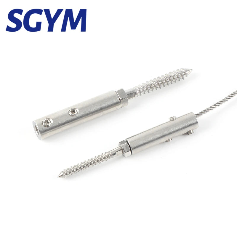 10pcs handscrew Clamp Wire Rope For 5mm Swage Lag Screws  with Hexagon Grub Screw Bolts buckle for Stair Deck Wood Post