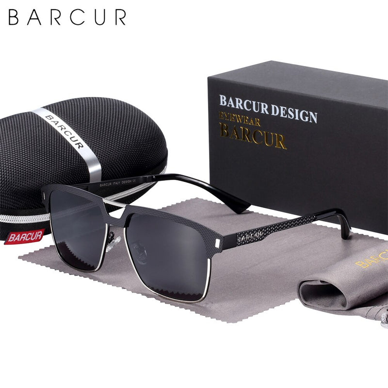 BARCUR Original Design Polarized Sunglasses Men Sun Glasses for Men Driving Square Eyeglasses Sport Glasses - KiwisLove