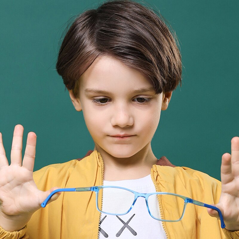 Brand Kids Glasses Anti Blue Light Blocking Boys Girls Square Ultralight Eyeglasses TR90 Optical Frames UV400 Eyewear 8500 - KiwisLove