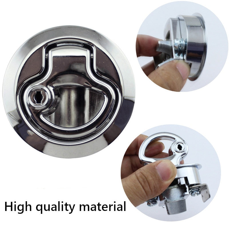 2PCS Stainless Steel Flush Mount Hatchs Flush Pull Latch Marine Lock Boat Deck Hatchs with Key fit Marine yacht RV Ship - KiwisLove