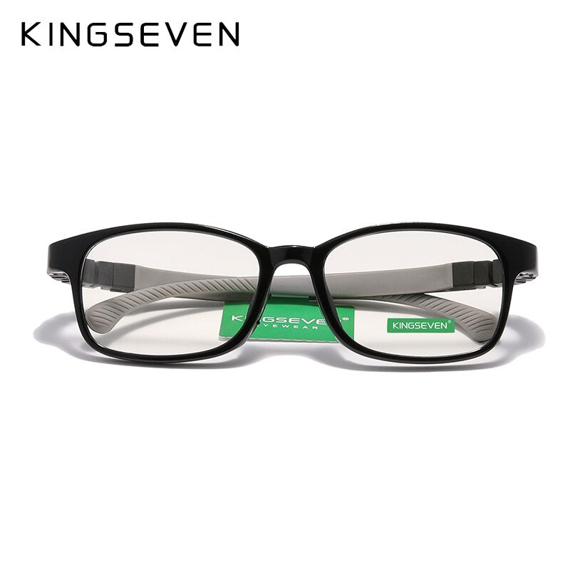 KINGSEVEN Children S Size 46mm Anti-blue Square Blue Light Blocking Kids Glasses TR90 Detachable Computer Gaming Clear Eyewear - KiwisLove
