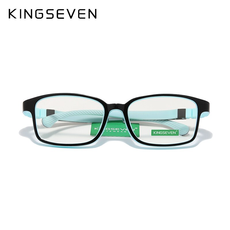 KINGSEVEN Children L Size 50mm Anti-blue  Glasses Square Blue Light Blocking Kids Boy Girls Computer Optical Frame UV400 Filter - KiwisLove