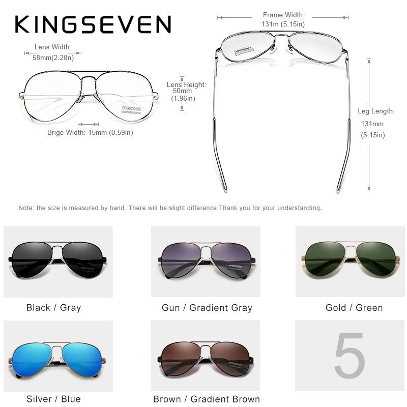 KINGSEVEN Brand Men Aluminum Sunglasses 2022 New Polarized UV400 Mirror Male Sun Glasses Women For Men Oculos de sol 7735 - KiwisLove