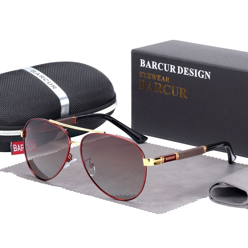 BARCUR Pilot Sunglasses Male Polarized Sun Glasses Men Sports Eyewear Lunette De Soleil Homme - KiwisLove