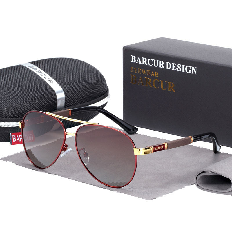 BARCUR Pilot Sunglasses Male Polarized Sun Glasses Men Sports Eyewear Lunette De Soleil Homme - KiwisLove