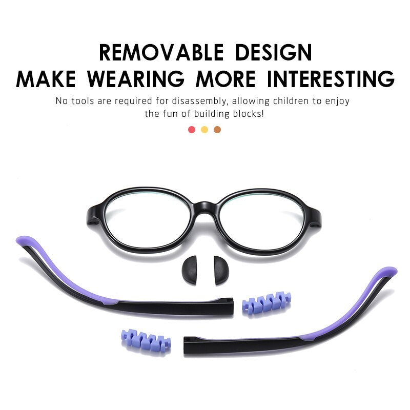 Glasses Children's Anti Computer Blue Laser Fatigue Youth Boy Girls Eyeglasses Goggles TR90 Optical Children Glasses Frames 5116 - KiwisLove