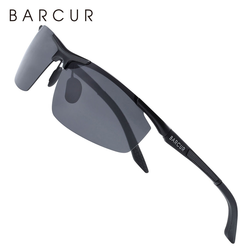 BARCUR Aluminum Magnesium Sports Polarized Sunglasses Men Mirror Sun Glasses Male oculos - KiwisLove