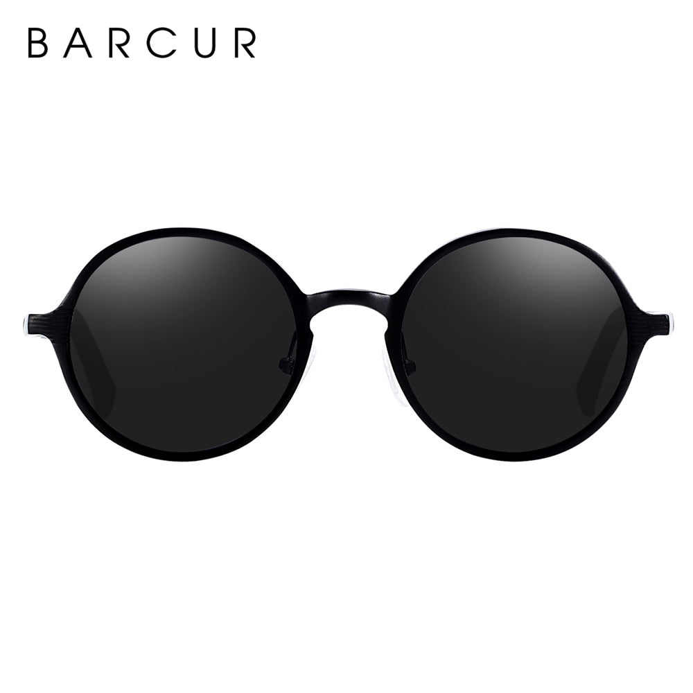 BARCUR Brand Light Weight Round Sunglasses Luxury Brand Men Glasses Retro Vintage Women Sun glasses - KiwisLove
