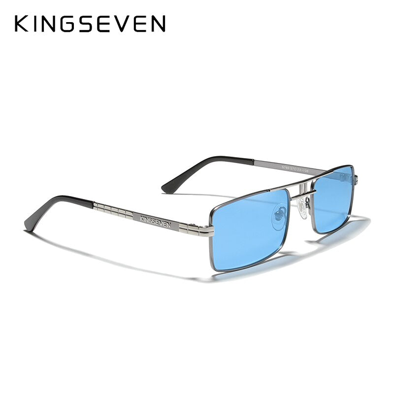 New Arrived KINGSEVEN Polarized Sunglasses Stainless Steel Vintage Frame Brand Rectangle Design Driving Fishing Sun glasses N760 - KiwisLove