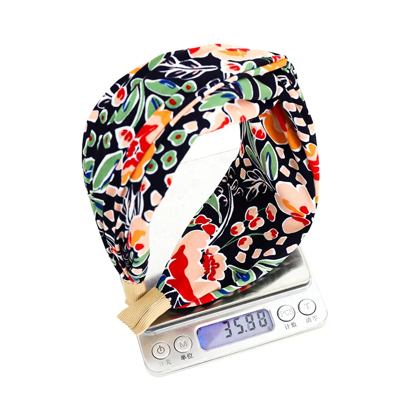 New Fashion Women Hairband Print Wide Headband Cross Knot Turban Flower Hair Hoop Bands Bezel Girls Hair Accessories Headdress