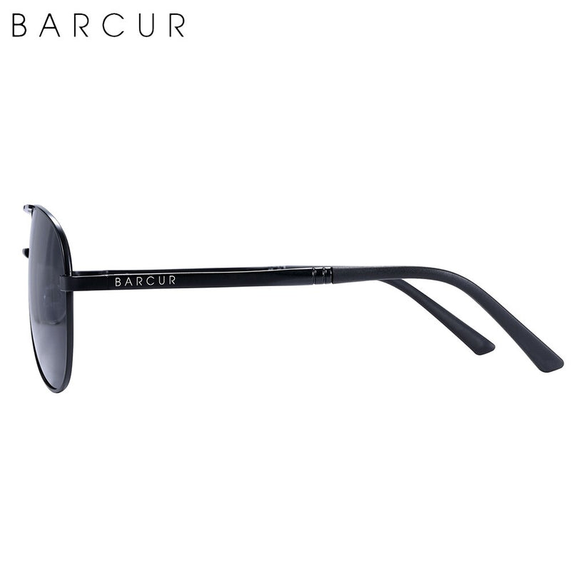 BARCUR Design Aluminium Magnesium Temples Steel Frame Men Polarized Sunglasses Utralight Eaywear Sun Glasses UV400 - KiwisLove