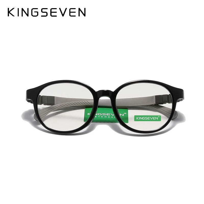 KINGSEVEN Children Optical Lenses Anti-blue Square Blue Light Blocking Glasses Kids TR90 Flexible Computer Gaming Clear Eyewear - KiwisLove