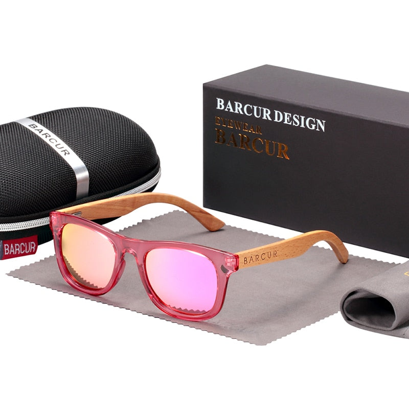 BARCUR Polarized kids sunglasses Boy Girl Fashion Wood Sun glasses UV400 Eyewear Oculos Gafas De Sol - KiwisLove