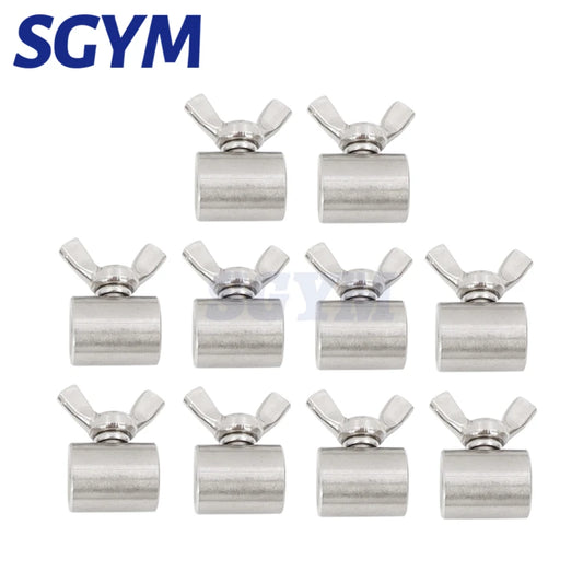10pcs 2mm/3mm/5mm/6mm/8mm/10mm 304 stainless steel rope manual lock catch fasteners butterfly buckle for steel wire rope