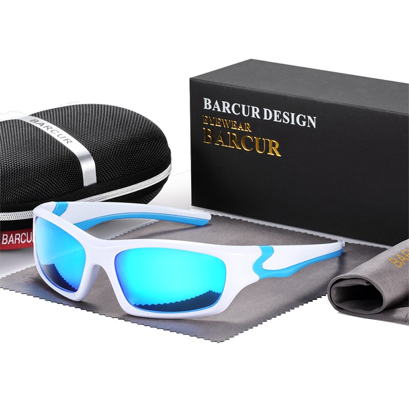 BARCUR TR90 Sport Trendy Sunglasses Men 2021 Polarized Sun Glasses Driving Fashion UV400 - KiwisLove