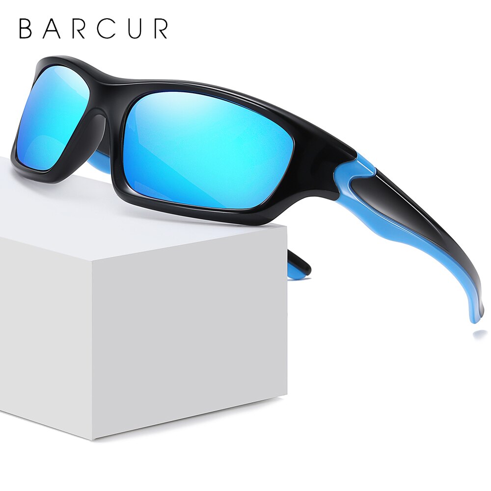 BARCUR TR90 Sport Trendy Sunglasses Men 2021 Polarized Sun Glasses Driving Fashion UV400 - KiwisLove