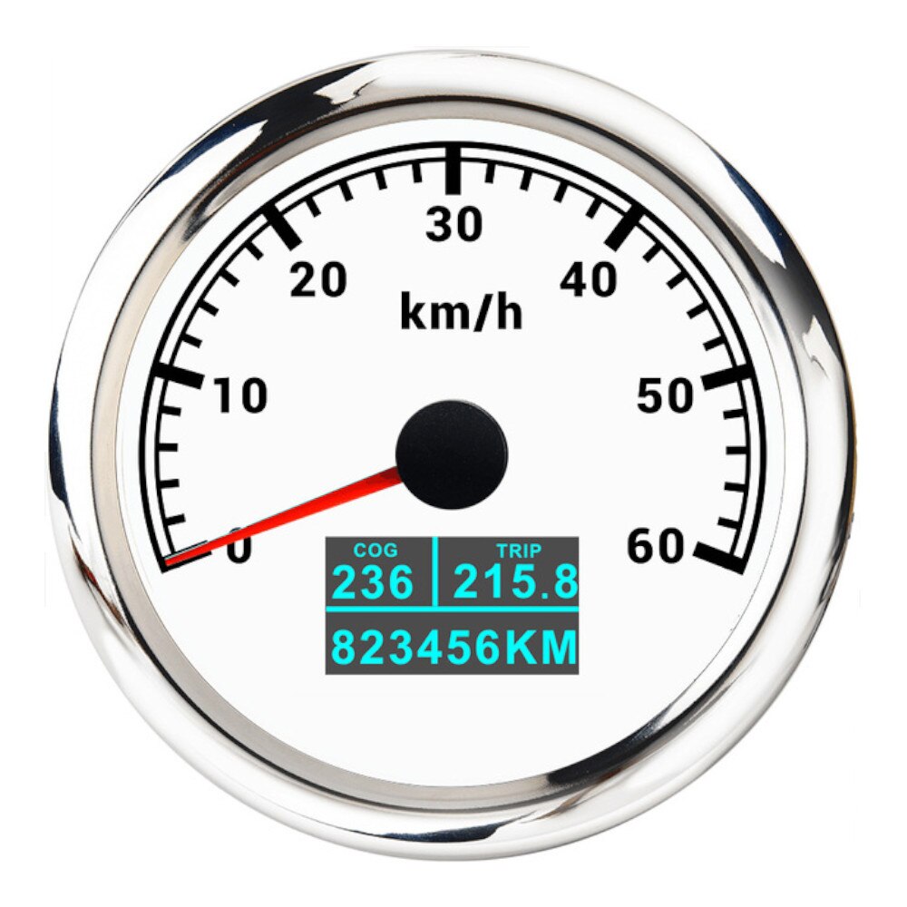 HD 85mm 3 in 1 Car Boat GPS Speedometer Gauge Digital speedometer Motorcycle gps 60km/h 60MPH 60knots Red LED With Antenna - KiwisLove