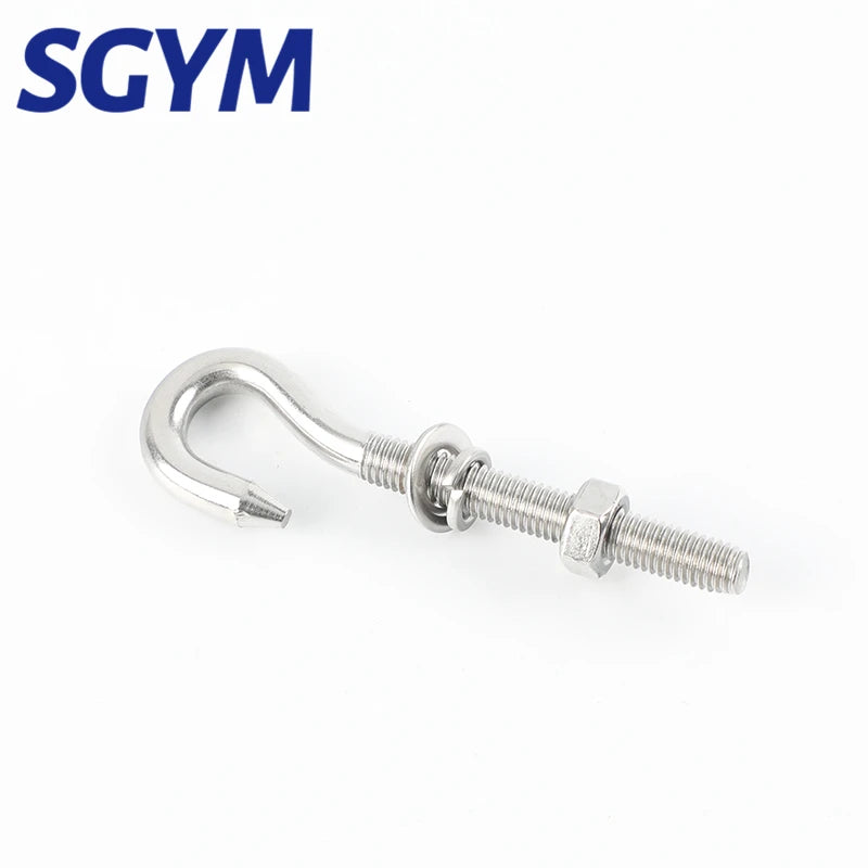 10 PCS M5/M6/M8/M10 304 Stainless Steel Sheep Eye screw Bolt Lifting Ring/Hook With Nuts Washers And Spring Washer Closed Hook