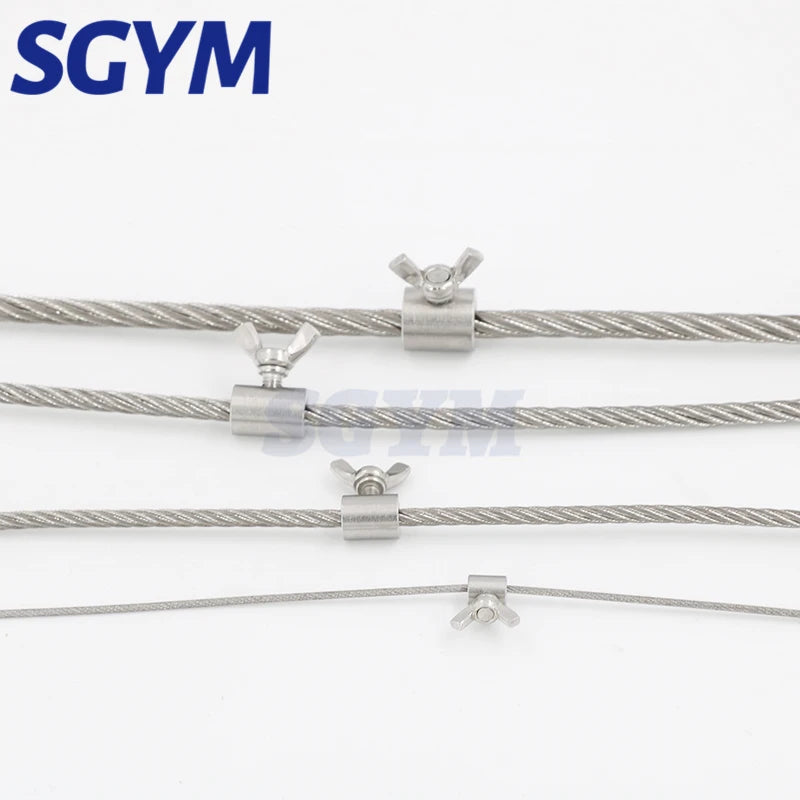 10pcs 2mm/3mm/5mm/6mm/8mm/10mm 304 stainless steel rope manual lock catch fasteners butterfly buckle for steel wire rope