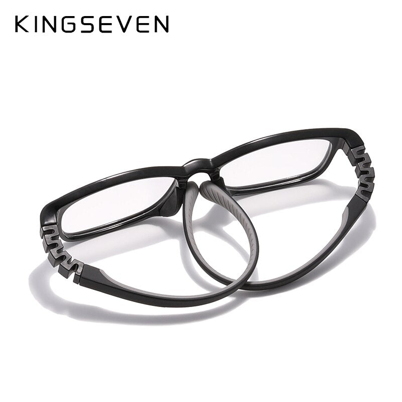 KINGSEVEN Children M Size 48mm  Glasses Anti-blue Square Blue Light Blocking Kids TR90 Flexible Computer Gaming Clear Eyewear - KiwisLove