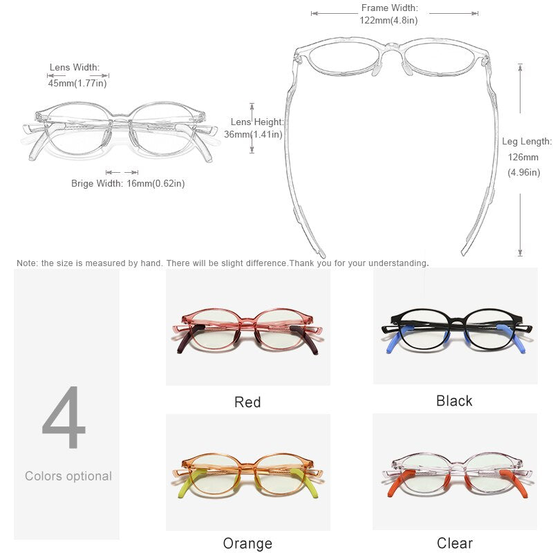 KINGSEVEN Adjustable Temple New Design Children Anti Blue Light Blocking Glasses Computer Gaming Kids Girls Eyeglasses - KiwisLove