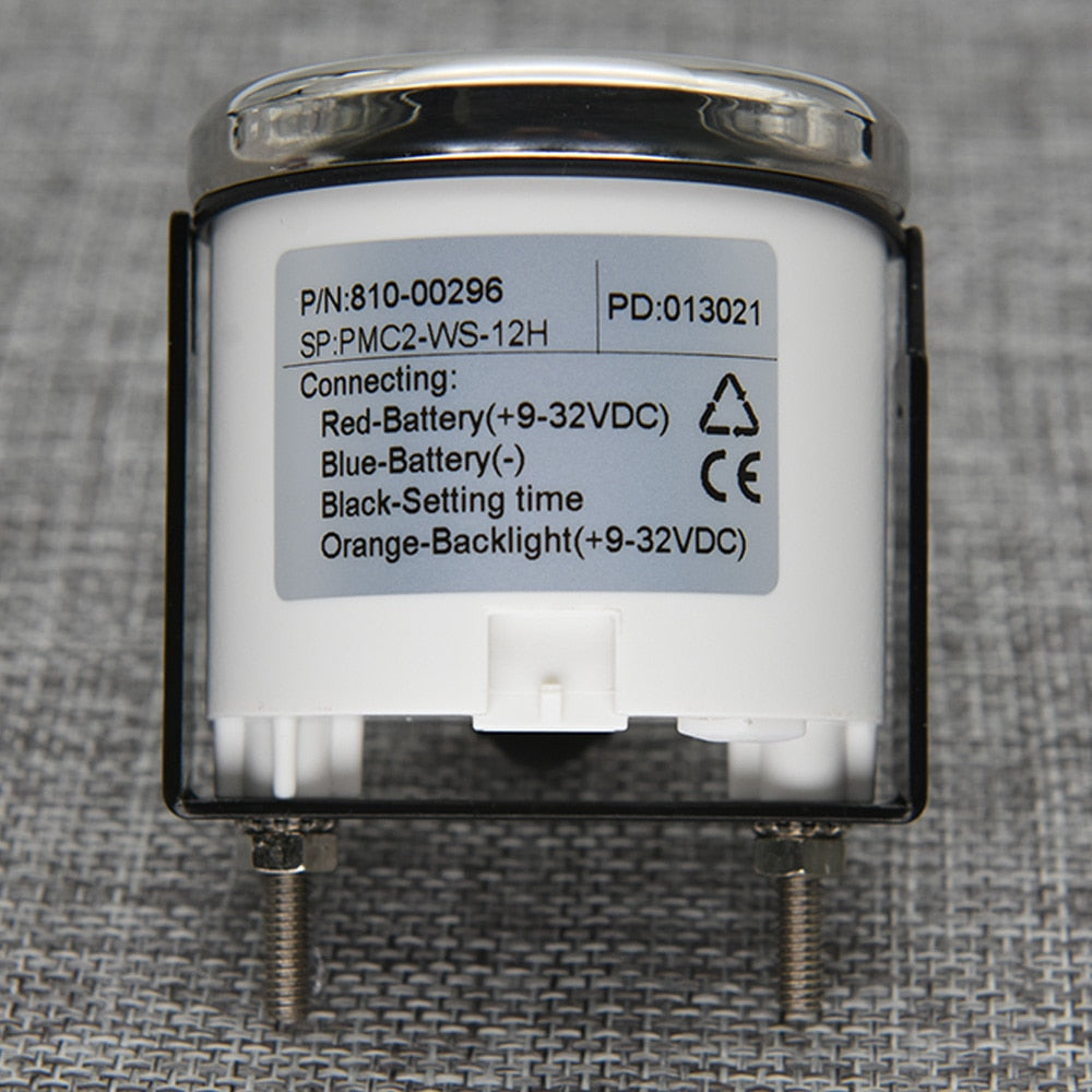 12 Hours Digital Pointer Clock Gauge Hour Meters for Marine Car Boat Yacht Show Clock Meters Red Backlight 9~32Vht hour meters - KiwisLove