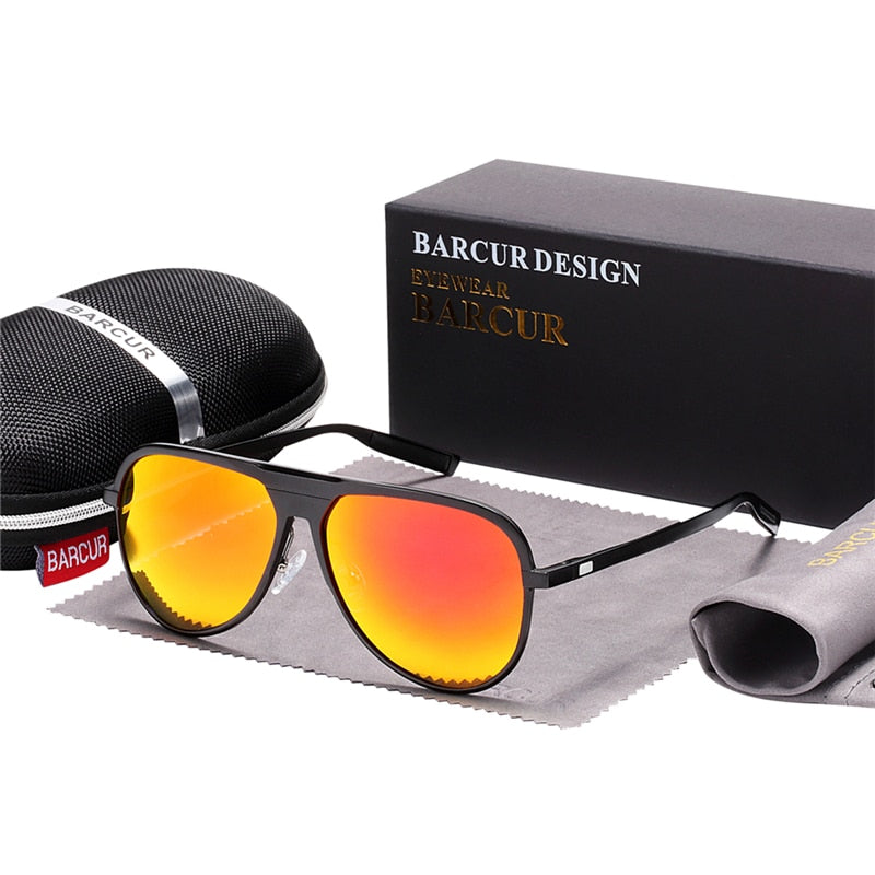 BARCUR Unisex Aluminum Magnesium Male Sunglasses Polarized Trending Styles Black Sun glasses Women Men glasses Sports Eyewear - KiwisLove