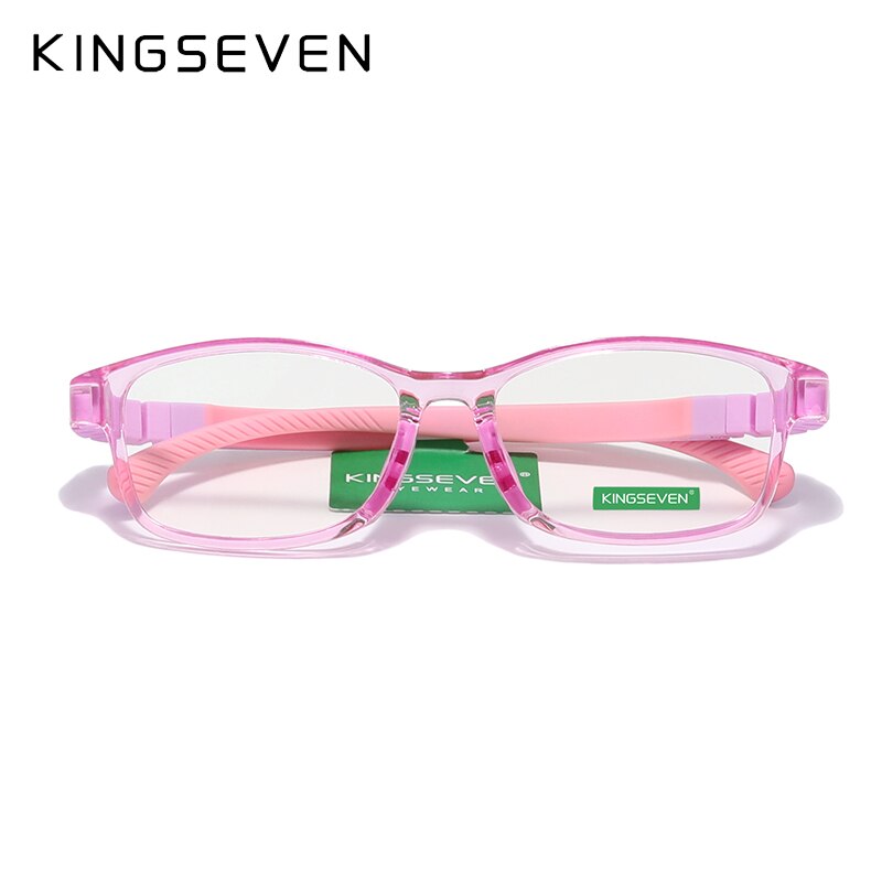KINGSEVEN Children S Size 46mm Anti-blue Square Blue Light Blocking Kids Glasses TR90 Detachable Computer Gaming Clear Eyewear - KiwisLove