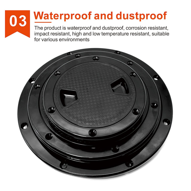 Non-slip 4/6/8 Inch Round Deck Cover Yacht Inspection Hole White Black Hatch Hand Hole Covers Inspection Work Cover Hatch - KiwisLove