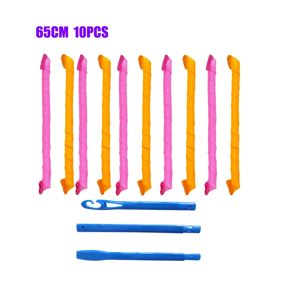 Hair Rollers (30/45/55/65cm) Snail Shape Not Waveform Spiral Round Curls Hair Curler Soft Hair Curler Magic Hair Rollers DIY - KiwisLove