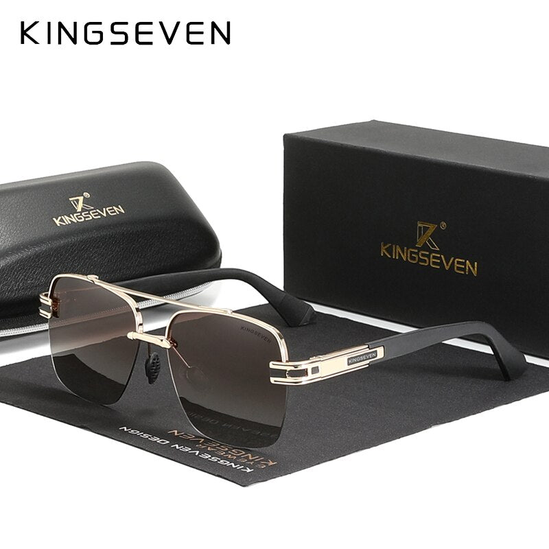 KINGSEVEN Brand Luxury Design Sunglasses Women Polarized Gradient Sun glasses Semi-Rimless Frame Oculos De Sol Masculino - KiwisLove