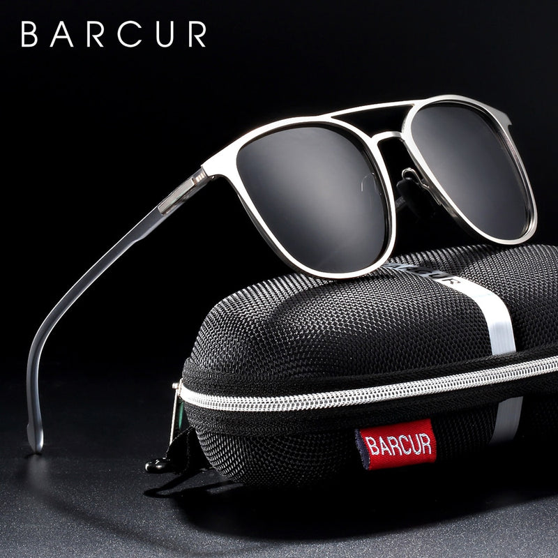 BARCUR Brand Round Sunglasses Men TR90 Temples Black sun glasses for Women Shades Polarized Eyewear lunette de soleil femme - KiwisLove