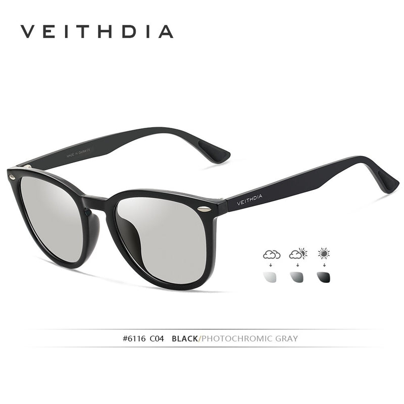 VEITHDIA Brand Unisex Aluminum+TR90 Men's Photochromic Mirror Sun Glasses Eyewear Vintage Outdoor Sunglasses For Women 6116 - KiwisLove