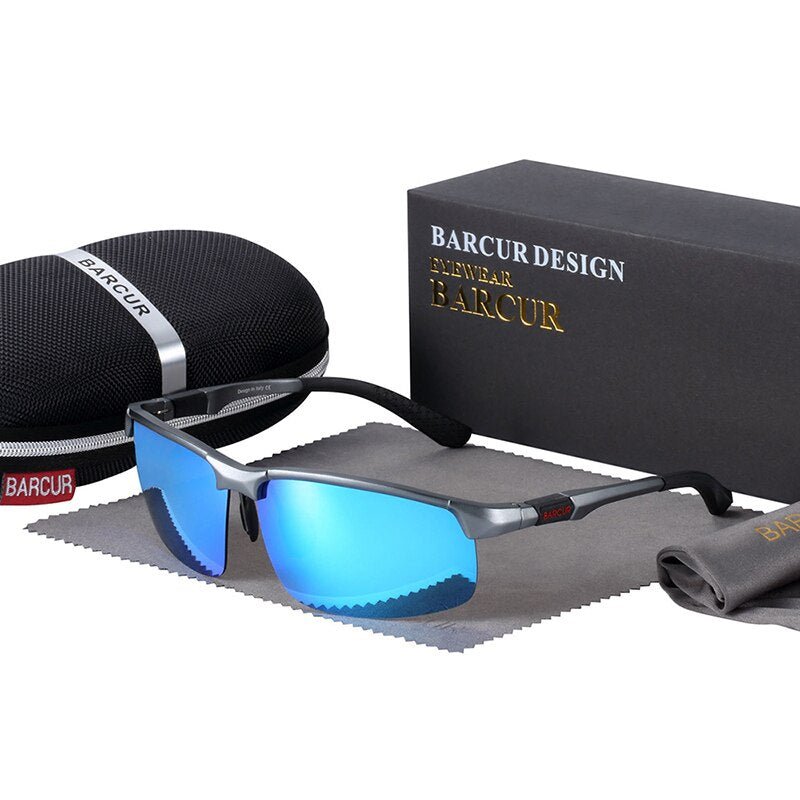 BARCUR Aluminium Magnisium Sport Sunglasses Polarized Light Weight Driving Glases Men Women - KiwisLove